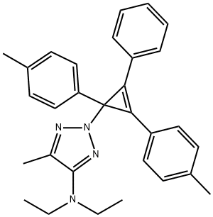 2-[1,2-Bis(4-methylphenyl)-3-phenyl-2-cyclopropen-1-yl]-N,N-diethyl-5-methyl-2H-1,2,3-triazol-4-amine 结构式