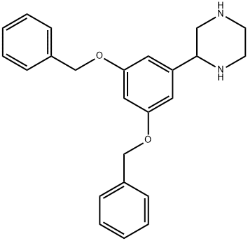 2-(3,5-双(苄氧基)苯基)哌嗪 结构式