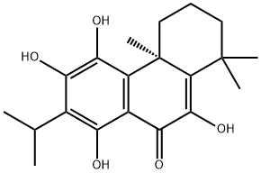(4aR)-2,3,4,4a-Tetrahydro-5,6,8,10-tetrahydroxy-1,1,4a-trimethyl-7-isopropylphenanthren-9(1H)-one 结构式