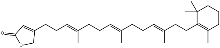 4-[(3E,7E,11E)-4,8,12-Trimethyl-14-(2,6,6-trimethyl-1-cyclohexen-1-yl)tetradeca-3,7,11-trienyl]furan-2(5H)-one 结构式