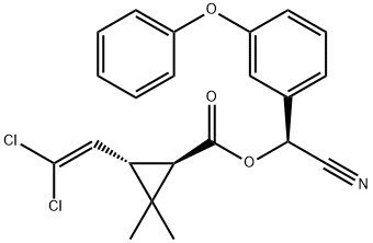 alpha-cyano-3-phenoxybenzyl [1R-[1alpha(S*),3beta]]-3-(2,2-dichlorovinyl)-2,2-dimethylcyclopropanecarboxylate 结构式