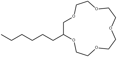 2-hexyl-1,4,7,10,13-pentaoxacyclopentadecane Structure