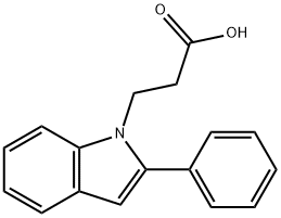 3-(2-苯基-吲哚-1-基)-丙酸 结构式