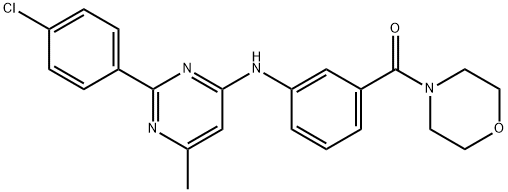 4-(3-((2-(4-Chlorophenyl)-6-methyl-4-pyrimidinyl)amino)benzoyl)morphol ine Structure