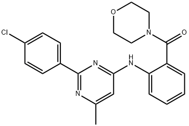 Morpholine, 4-(2-((2-(4-chlorophenyl)-6-methyl-4-pyrimidinyl)amino)ben zoyl)- 结构式