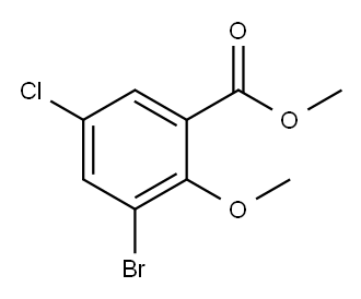 3-溴-5-氯-2-甲氧基苯甲酸甲酯 结构式