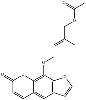 9-[[(E)-4-(Acetyloxy)-3-methyl-2-butenyl]oxy]-7H-furo[3,2-g][1]benzopyran-7-one 结构式