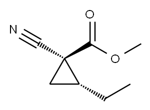 Cyclopropanecarboxylic acid, 1-cyano-2-ethyl-, methyl ester, trans- (9CI) 结构式