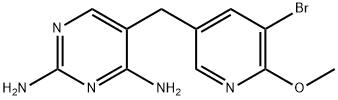 5-[(5-bromo-6-methoxy-pyridin-3-yl)methyl]pyrimidine-2,4-diamine 结构式