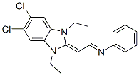 5,6-二氯-1,3-二乙基-2-(2-苯基亚氨基亚乙基)苯并咪唑啉, 65907-67-7, 结构式