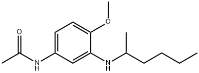 N-[4-methoxy-3-[(1-methylpentyl)amino]phenyl]acetamide 结构式