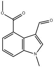 3-甲酰基-1-甲基-1H-吲哚-4-羧酸甲酯 结构式