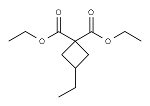 DIETHYL 3-ETHYLCYCLOBUTANE-1,1-DICARBOXYLATE 结构式