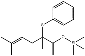 3,6-Dimethyl-3-phenylthio-2-trimethylsilyloxy-1,5-heptadiene 结构式