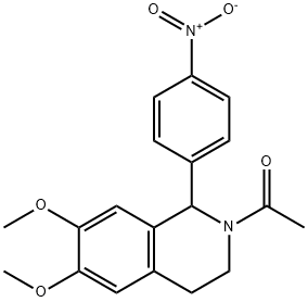 1-[6,7-DIMETHOXY-1-(4-NITRO-PHENYL)-3,4-DIHYDRO-1H-ISOQUINOLIN-2-YL]-ETHANONE 结构式