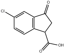 6-CHLORO-2,3-DIHYDRO-3-OXO-1H-INDENE-1-CARBOXYLIC ACID 结构式