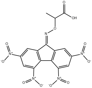 2-(2,4,5,7-四硝基-9-亚芴基氨基氧基)丙酸 结构式