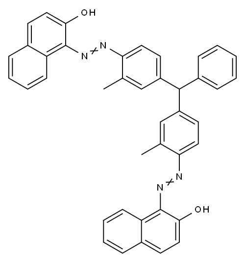 1,1'-[(phenylmethylene)bis[(2-methyl-4,1-phenylene)azo]]bis(2-naphthol) 结构式