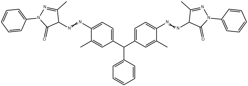 4,4'-[(苯基亚甲基)二[(2-甲基-4,1-亚苯基)偶氮]]二[2,4-二氢-5-甲基-2-苯基-3H-吡唑-3-酮 结构式