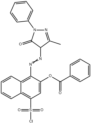 3-(benzoyloxy)-4-[(4,5-dihydro-3-methyl-5-oxo-1-phenyl-1H-pyrazol-4-yl)azo]naphthalene-1-sulphonyl chloride 结构式