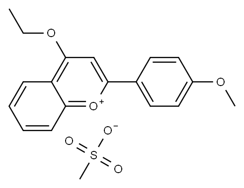 4-ethoxy-2-(4-methoxyphenyl)-1-benzopyrylium methylsulphonate 结构式