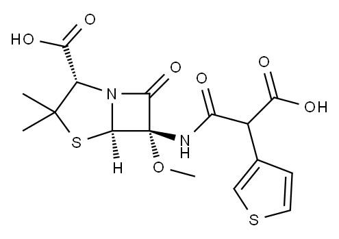 (2S,5R,6S)-6-[(3-Hydroxy-3-oxo-2-thiophen-3-ylpropanoyl)amino]-6-methoxy-3,3-dimethyl-7-oxo-4-thia-1-azabicyclo[3.2.0]heptane-2-carboxylic acid|替莫西林