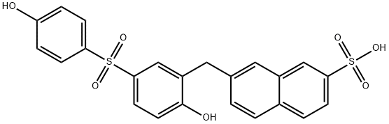 7-[[2-hydroxy-5-[(4-hydroxyphenyl)sulphonyl]phenyl]methyl]naphthalene-2-sulphonic acid Structure