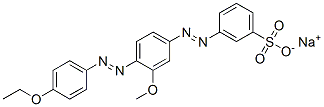 3-[[4-[(4-乙氧苯基)偶氮]-3-甲氧苯基]偶氮]苯磺酸钠盐 结构式