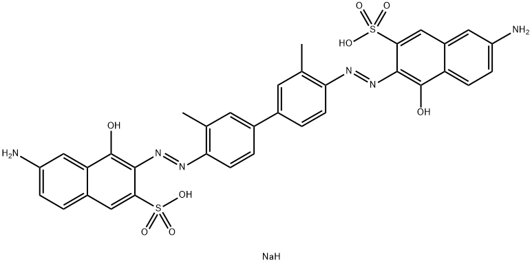 disodium 6-amino-3-[[4'-[(6-amino-1-hydroxy-3-sulphonato-2-naphthyl)azo]-3,3'-dimethyl[1,1'-biphenyl]-4-yl]azo]-4-hydroxynaphthalene-2-sulphonate 结构式