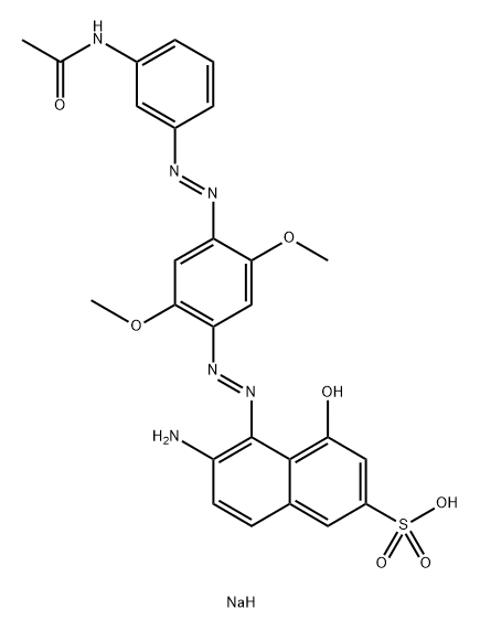 sodium 5-[[4-[(3-acetamidophenyl)azo]-2,5-dimethoxyphenyl]azo]-6-amino-4-hydroxynaphthalene-2-sulphonate 结构式