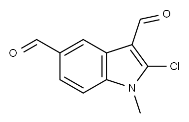 2-氯-1-甲基-1H-吲哚-3,5-二甲醛, 66335-32-8, 结构式