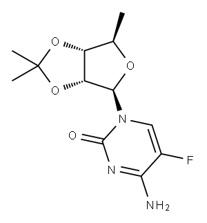 5'-脱氧-2',3'-O-异亚丙基-5-氟-D-胞啶 结构式