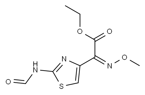 ethyl (Z)-2-formamido-alpha-(methoxyimino)thiazol-4-acetate Structure