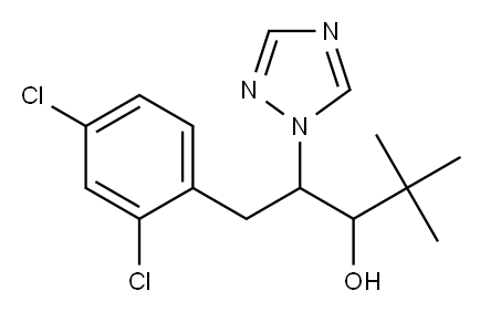 alpha-tert-butyl-beta-[(2,4-dichlorophenyl)methyl]-1H-1,2,4-triazol-1-ethanol 结构式