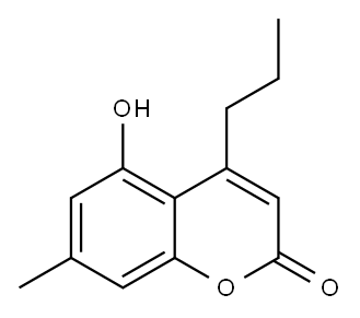 5-羟基-7-甲基-4-丙基-2H-苯并吡喃-2-酮 结构式