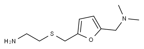 5-(((2-氨基乙基)硫代)甲基)-N,N-二甲基-2-呋喃甲胺, 66356-53-4, 结构式
