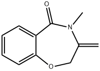 3,4-Dihydro-4-methyl-3-methylene-1,4-benzoxazepin-5(2H)-one 结构式