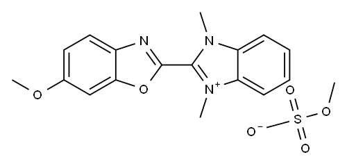 2-(6-甲氧基苯并-2-恶唑基)-1,3-二甲-1H-苯并咪唑翁盐 结构式