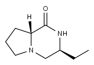 Pyrrolo[1,2-a]pyrazin-1(2H)-one, 3-ethylhexahydro-, (3S-cis)- (9CI) 结构式