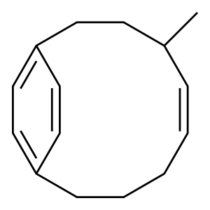 (E)-4-Methylbicyclo[8.2.2]tetradeca-5,10,12(1),13-tetraene 结构式