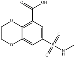 2,3-dihydro-7-(N-methylsulphamoyl)-1,4-benzodioxin-5-carboxylic acid Structure