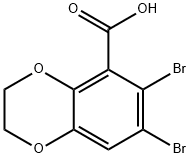 6,7-二溴-2,3-二氢-1,4-苯并二噁英-5-羧酸, 66411-17-4, 结构式