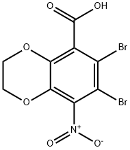 6,7 - 二溴-8 - 硝基-2,3 - 二氢苯并[1,4]二恶英-5 - 羧酸, 66411-18-5, 结构式
