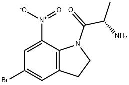 1-[(S)-2-Amino-1-oxopropyl]-5-bromo-2,3-dihydro-7-nitro-1H-indole 结构式