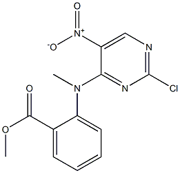 2 - ((2-氯-5-硝基嘧啶-4-基)(甲基)氨基)苯甲酸甲酯, 66427-79-0, 结构式