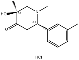 (2S,5R)-5-hydroxy-1,5-dimethyl-2-(3-methylphenyl)piperidin-4-one hydro chloride 结构式