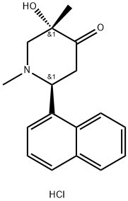 4-Piperidone, 1-equatorial,3-axial-dimethyl-3-equatorial-hydroxy-6-equ atorial-(1-naphthyl)-, hydrochloride 结构式