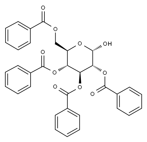 2,3,4,6-Tetra-O-benzoyl-a-D-glucopyranose Structure