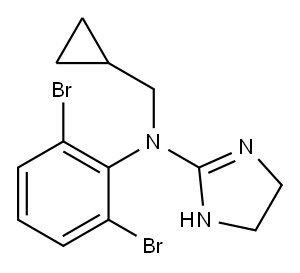 2-(N-(Cyclopropylmethyl)-N-(2,6-dibromophenyl)amino)-2-imidazoline 结构式