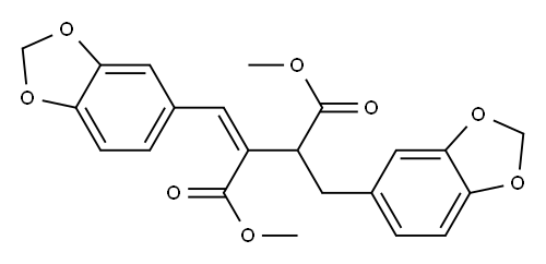 2-[(1,3-Benzodioxol-5-yl)methyl]-3-[(1,3-benzodioxol-5-yl)methylene]butanedioic acid dimethyl ester 结构式
